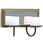 Antique Gold Classic Mirrored Flameless Double Wall Sconce